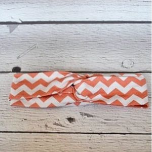 handmade coral chevron thick turban style headband